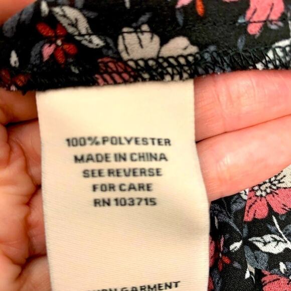 NWT Nanette Lepore Black Pink Ditsy Floral Smocked Neck Midi Dress 8 Hi-Low Hem - Picture 11 of 13